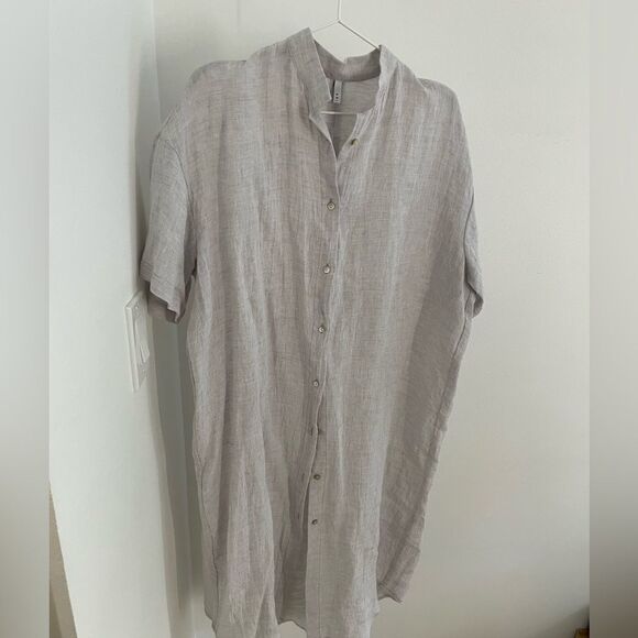 PRIORY Tenn Dress in Light Grey Linen Size S/M - Picture 5 of 9